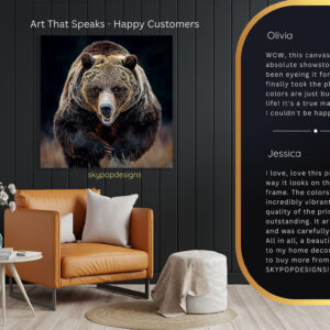 Grizzly Bear Roar Art