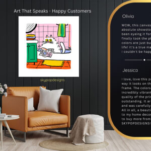 Cat Reading Newspaper Art