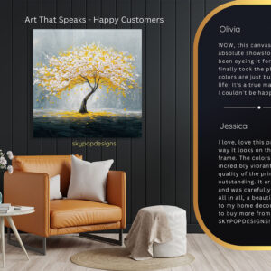 Golden Blossom Tree Art
