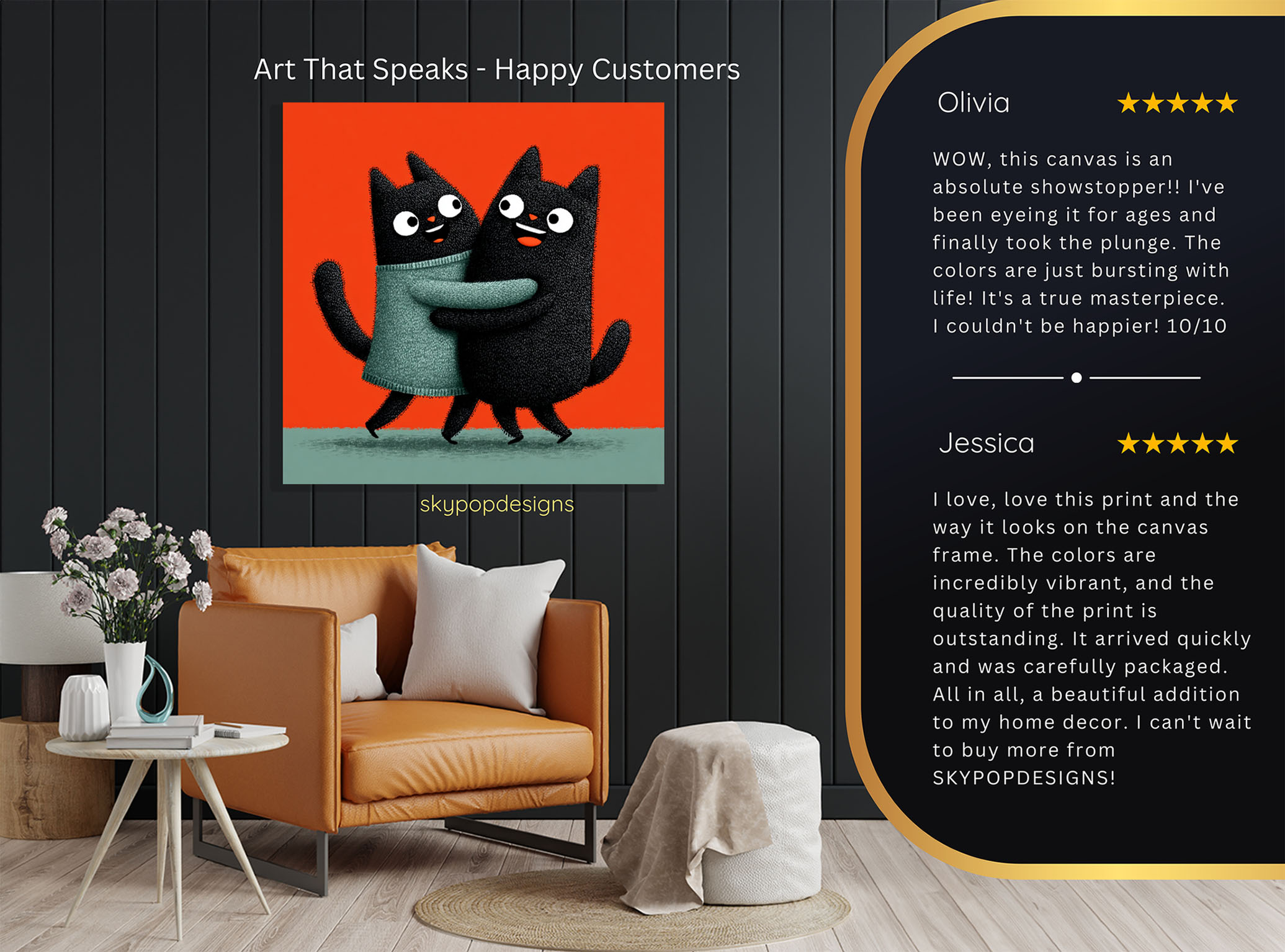 8.jpg Hugging Black Cats Art