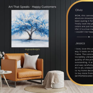 Blue Blossom Tree Art