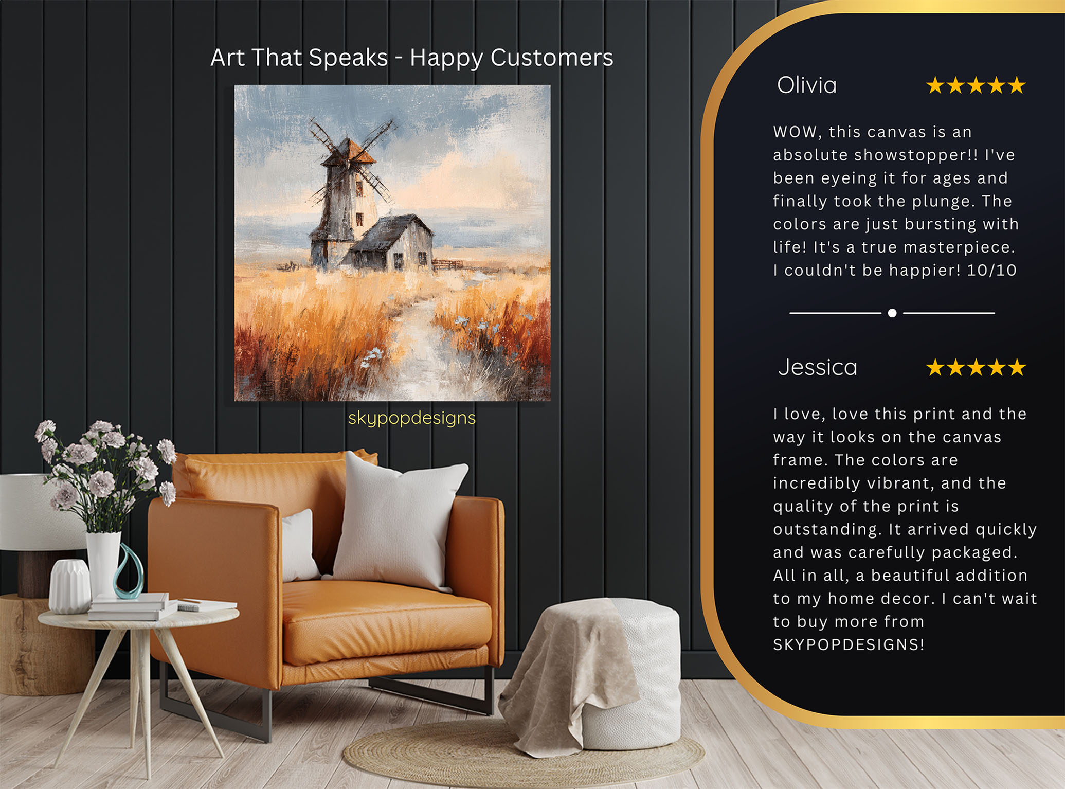 8.jpg Rustic Windmill Landscape Art