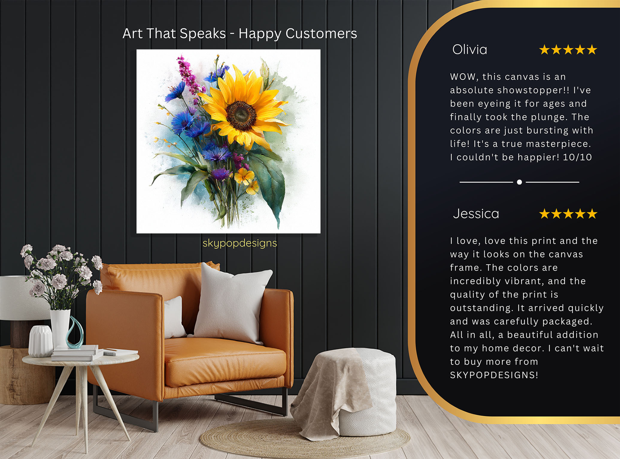 8.jpg Sunflower Cornflower Bouquet Art