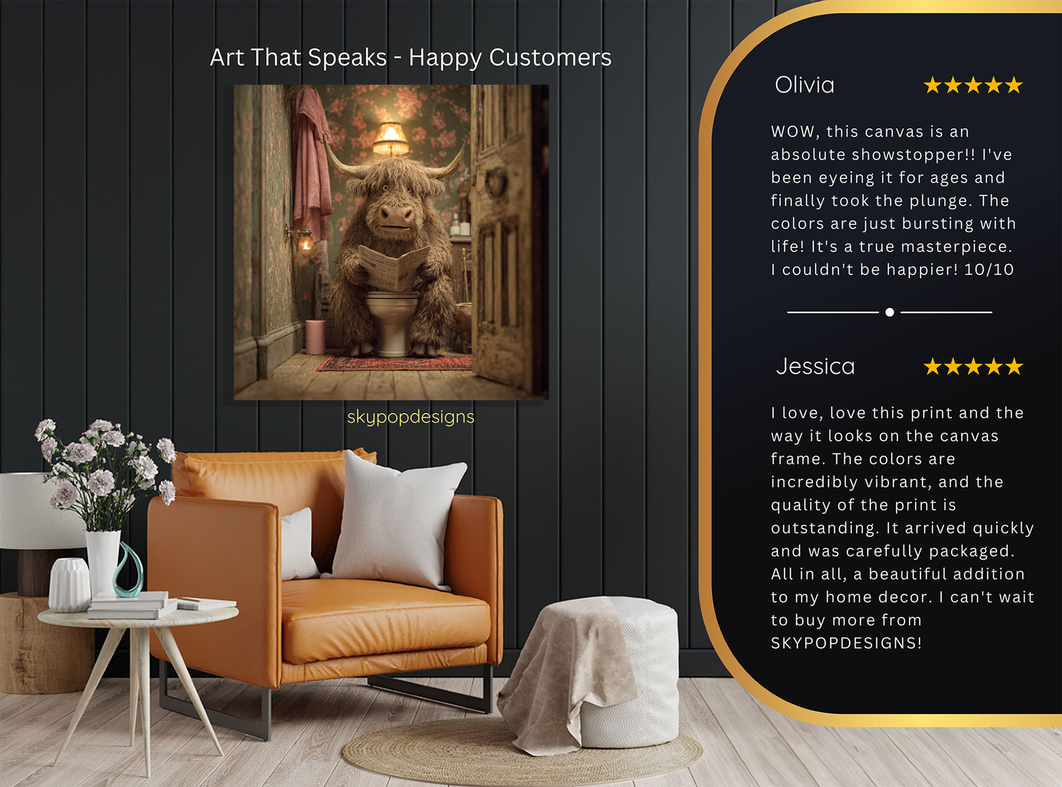 8.jpg Highland Cow Reading News Art