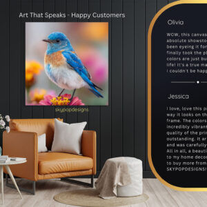 Bluebird On Flower Art