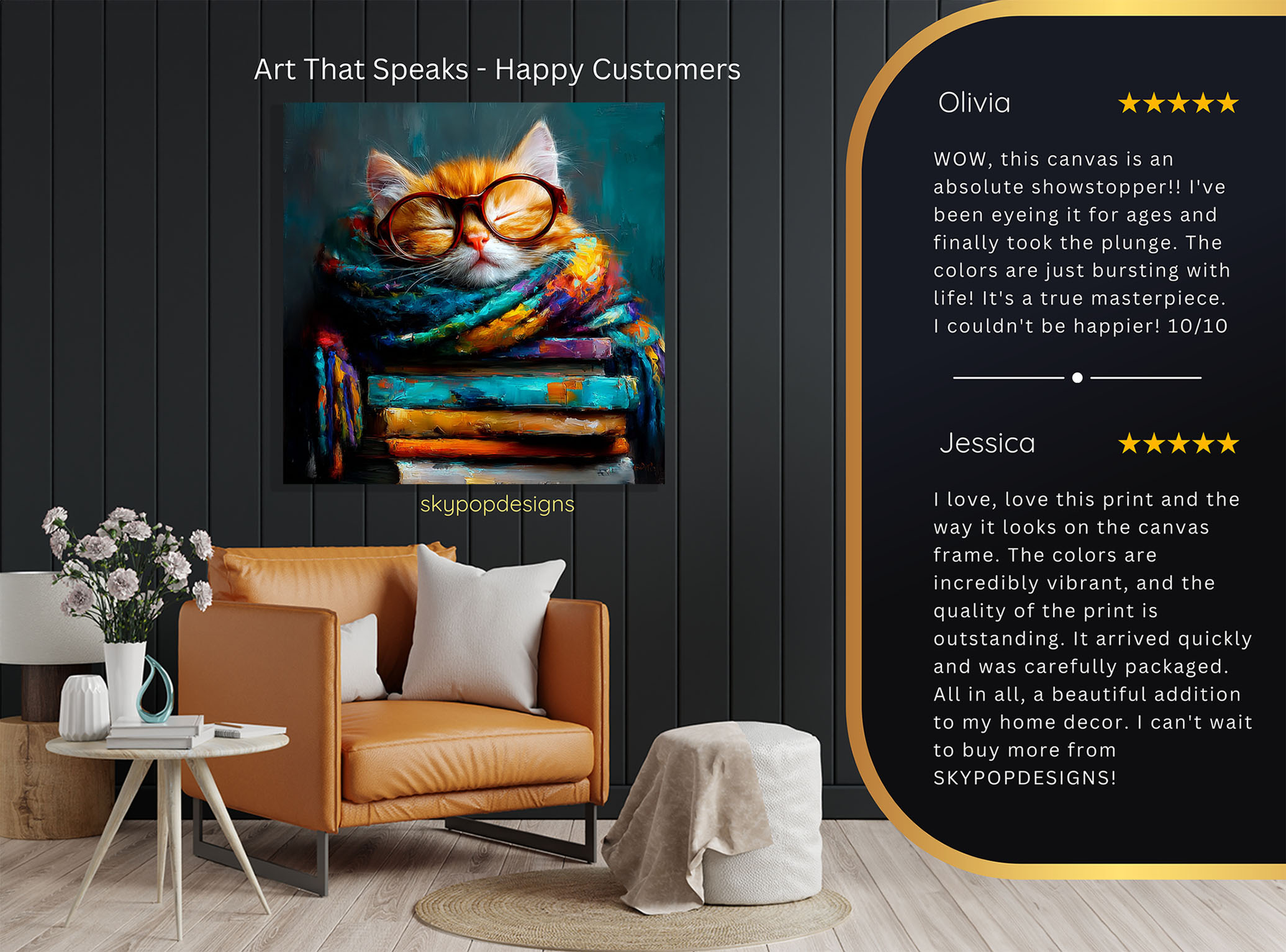 8.jpg Cat Reading Art