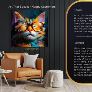 Cat With Glasses Art