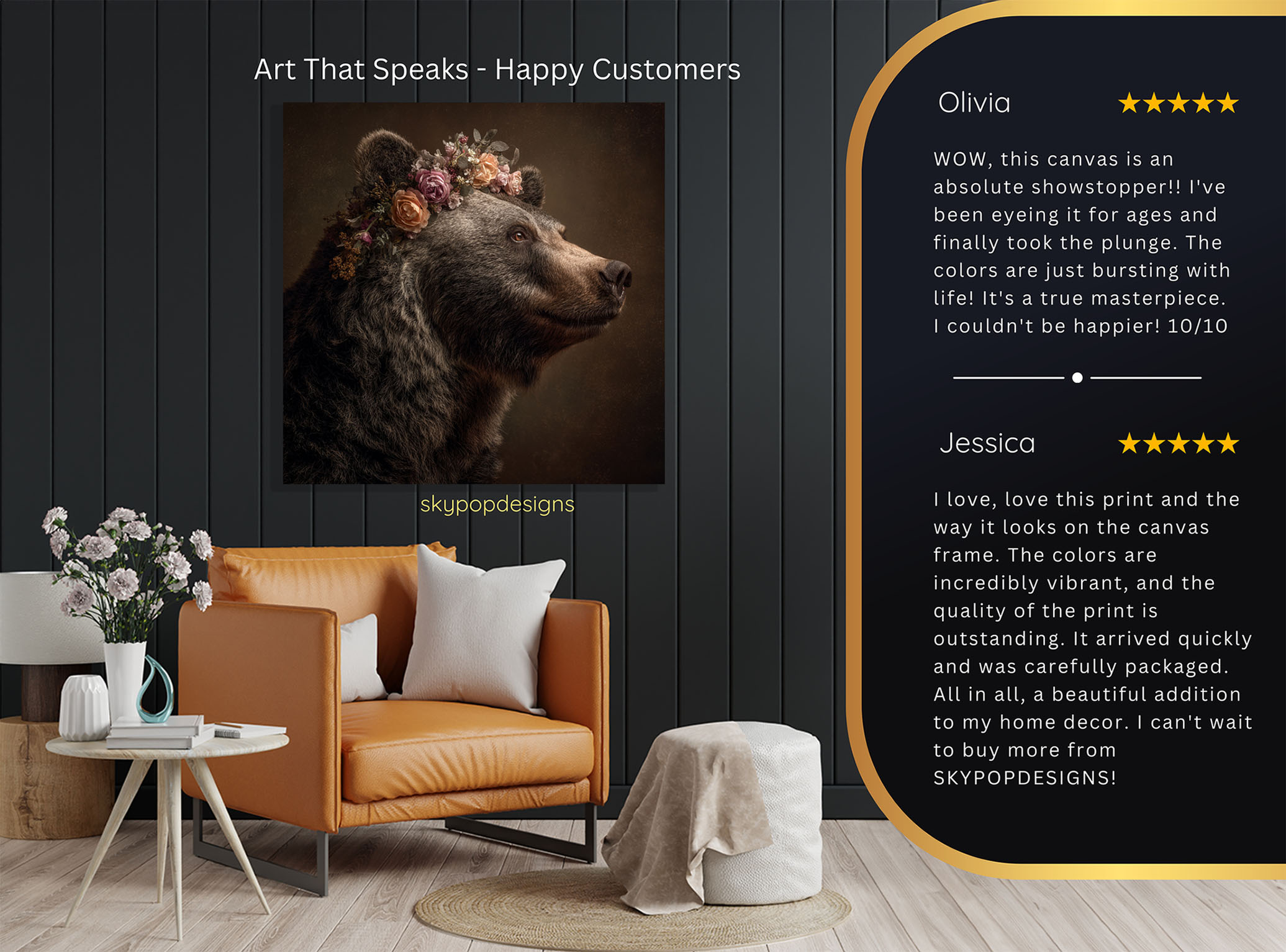 8.jpg Bear with Flowers Crown Art