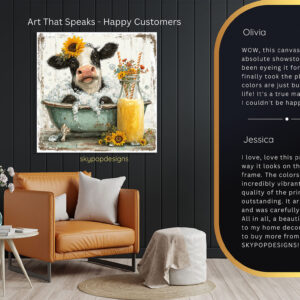 Highland Cow Sunflower Art