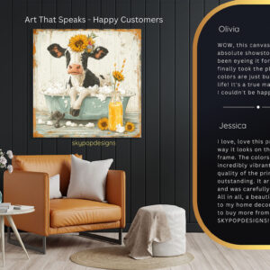 Highland Cow Bath Time Art