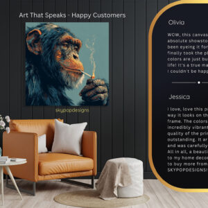 Chimpanzee Smoking Art