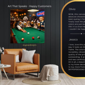 Dogs Playing Pool Art