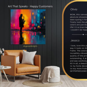Saxophone Serenade Cityscape Art
