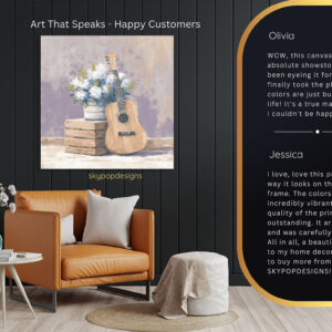 Guitar Hydrangea Art