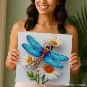 Dragonfly Daisy Art