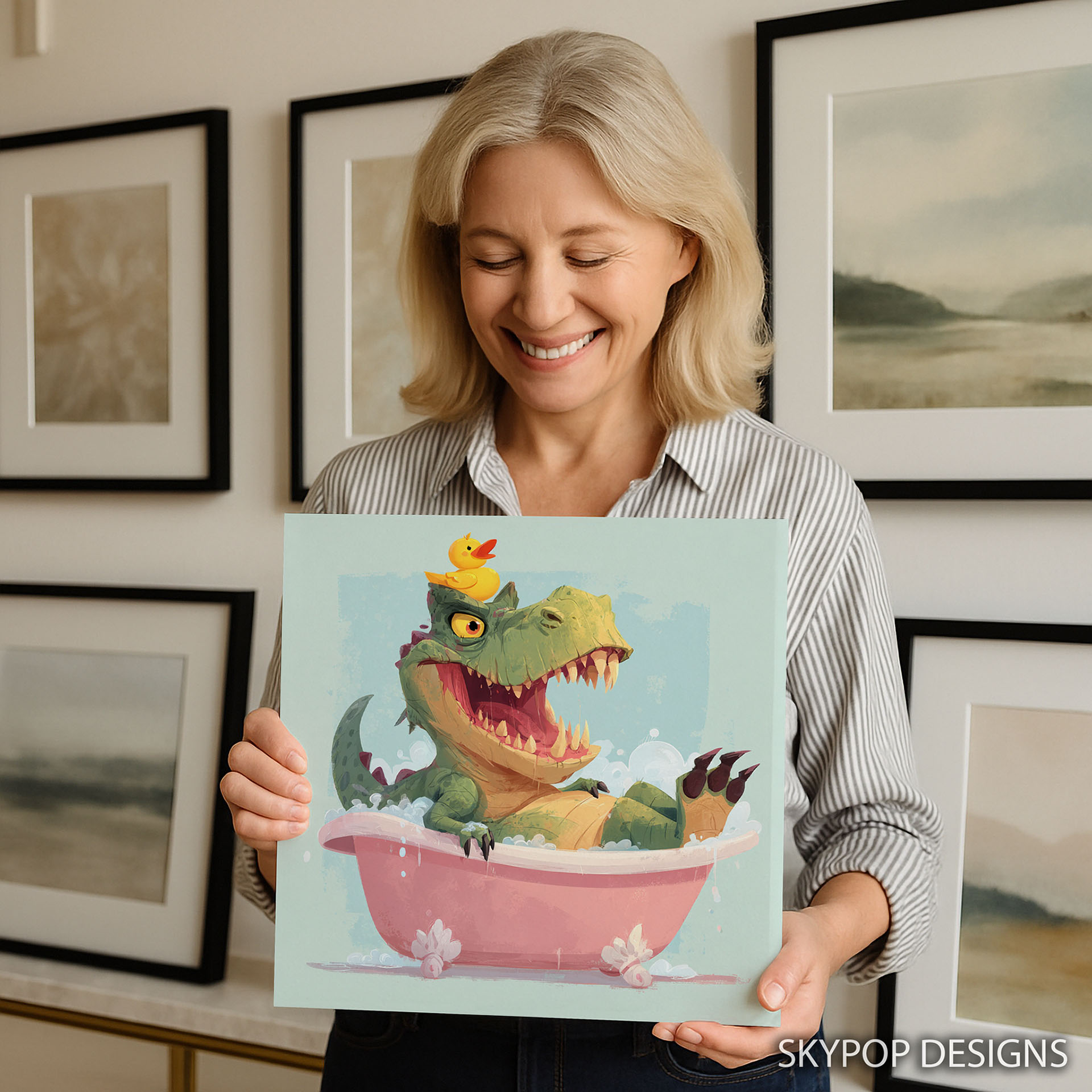 9.jpg Crocodile Bath Time Fun Art