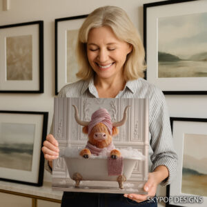 Highland Cow Spa Day Art