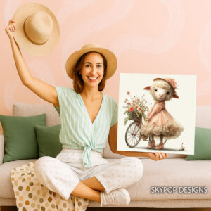 Sheep Floral Bicycle Art