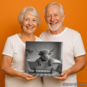 Highland Cow Bath Art