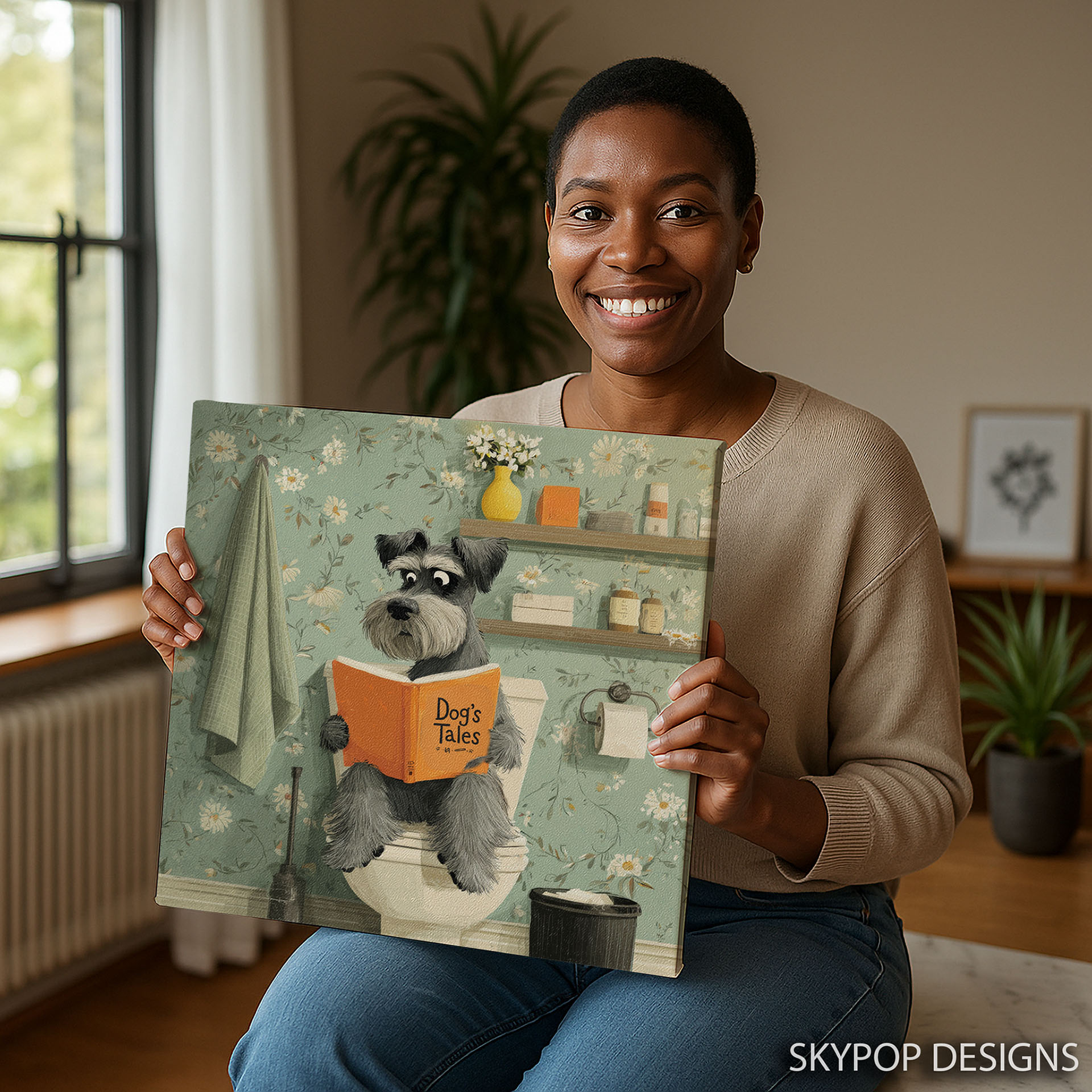 9.jpg Miniature Schnauzer Reading Art