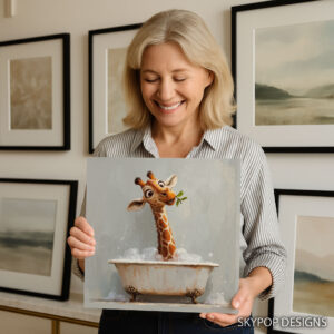 Bathtime Giraffe Art