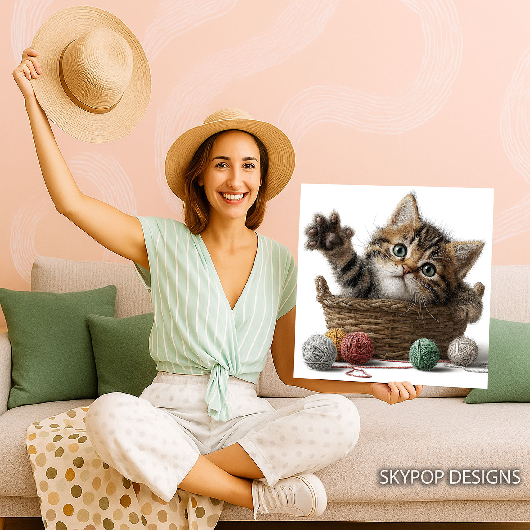 9.jpg Kitten in Basket Art