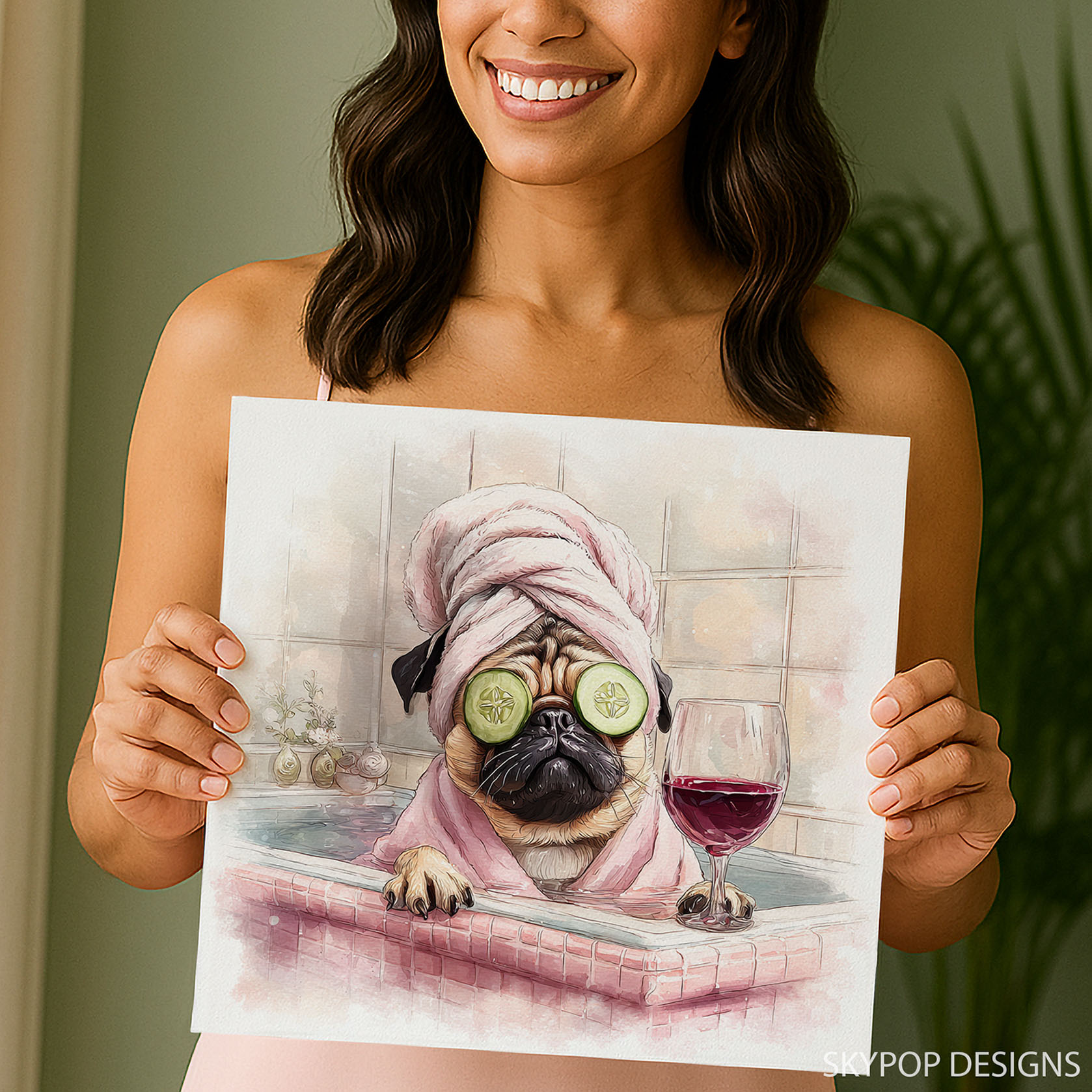 9.jpg Pug Spa Day Art