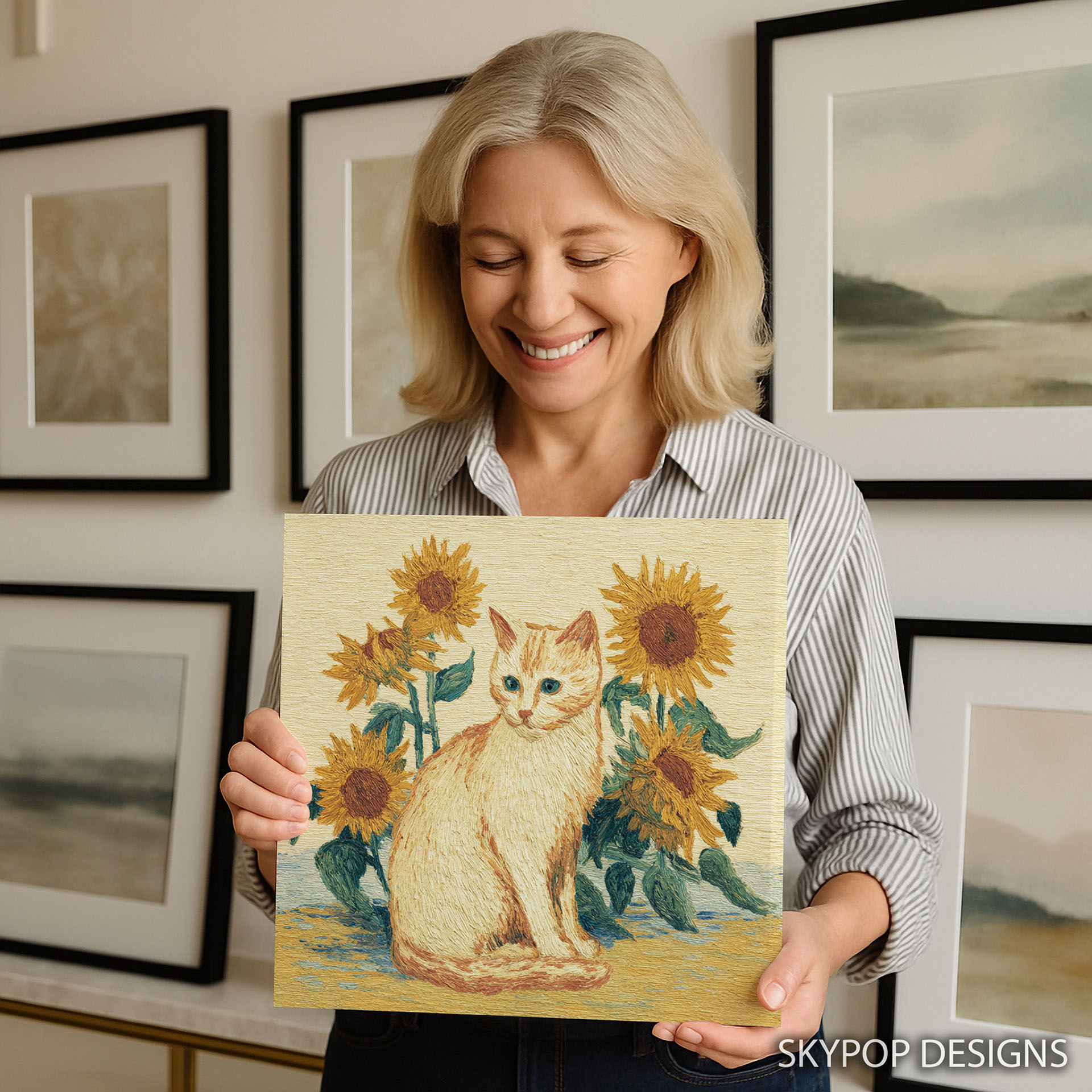 9.jpg Cat Sunflower Garden Art