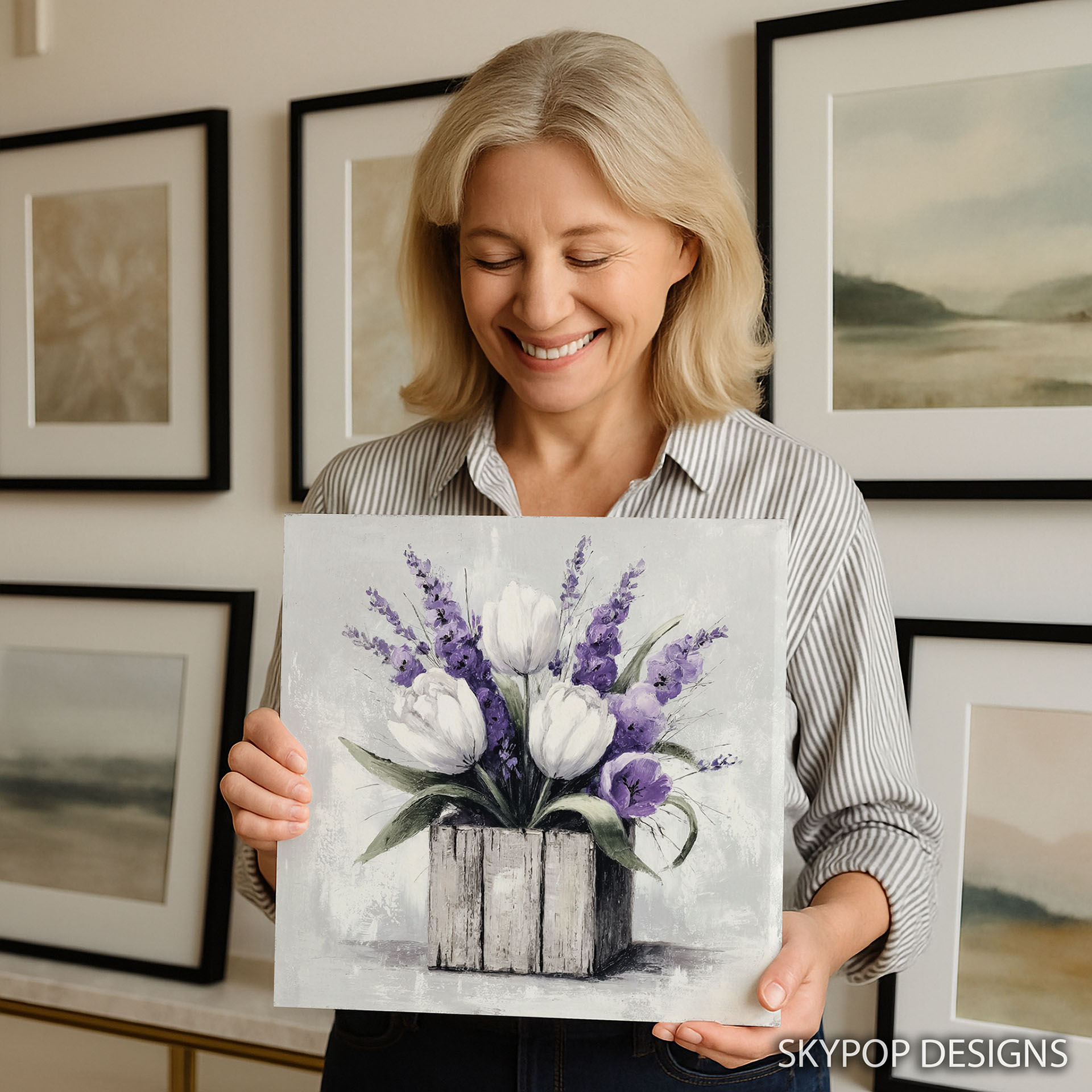 9.jpg Tulip Lavender Bouquet Art