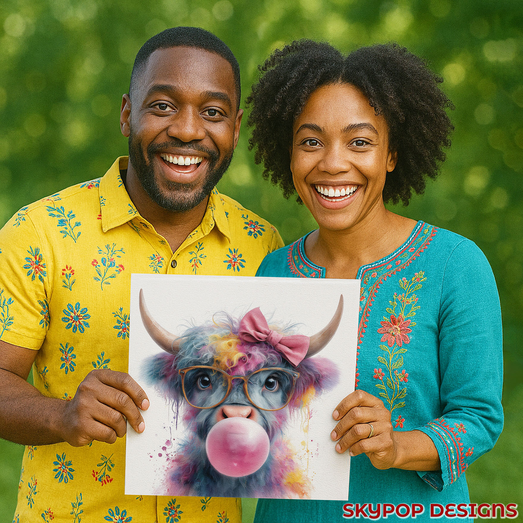 9.jpg Highland Cow Bubblegum Art