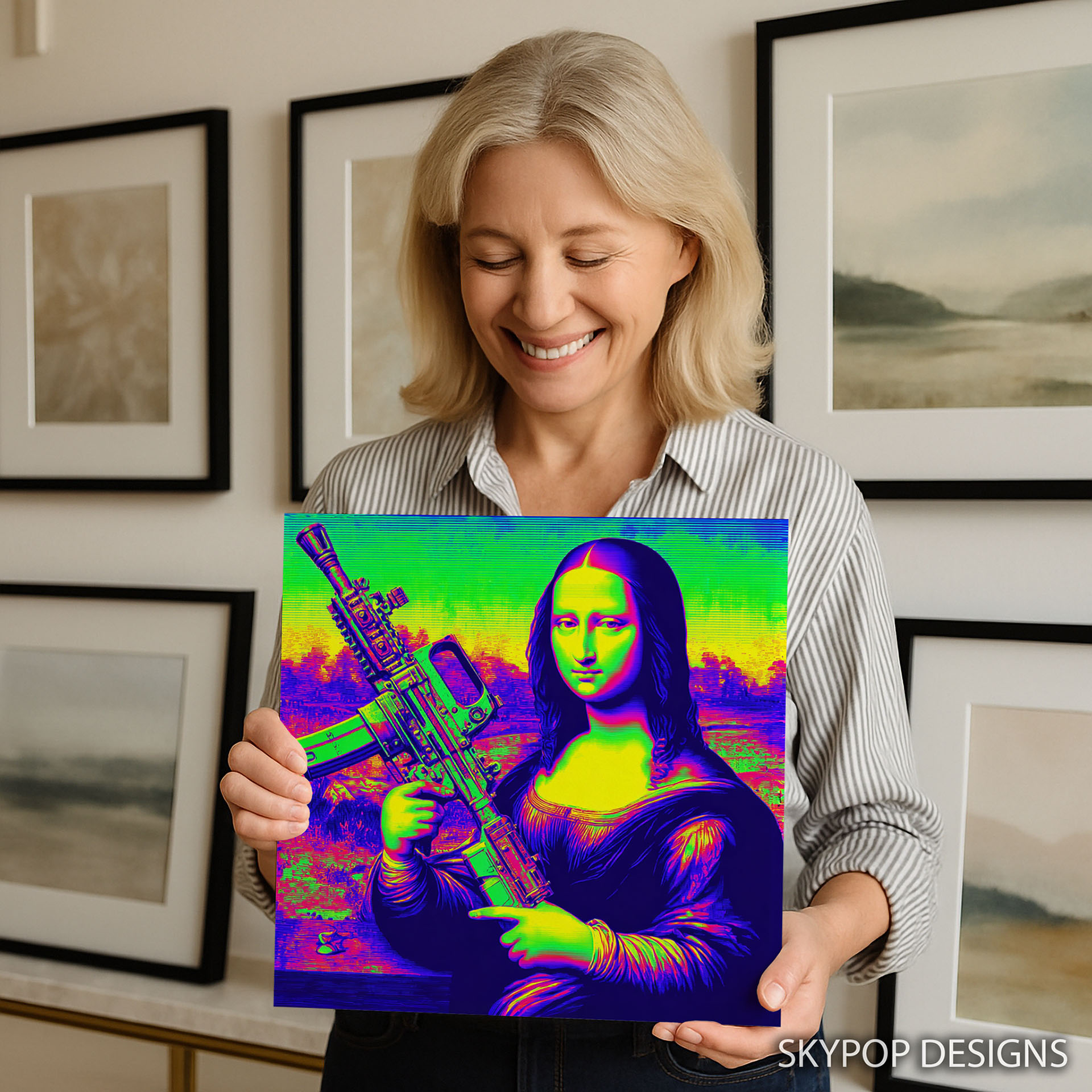 9.jpg Mona Lisa With Gun Art