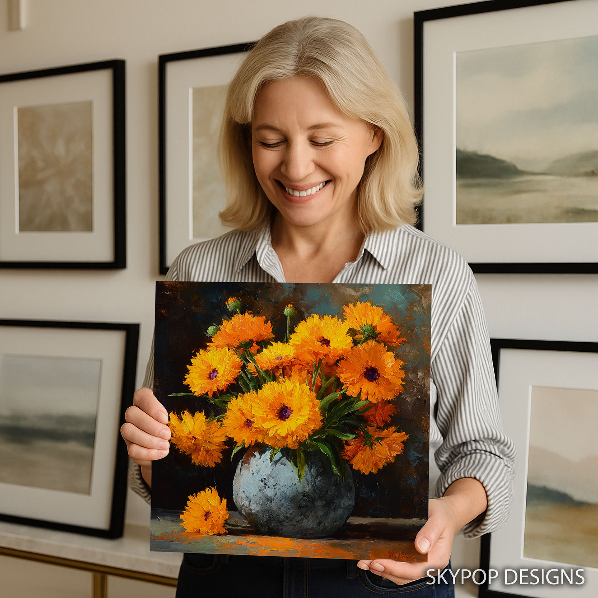 9.jpg Marigold Bouquet Art