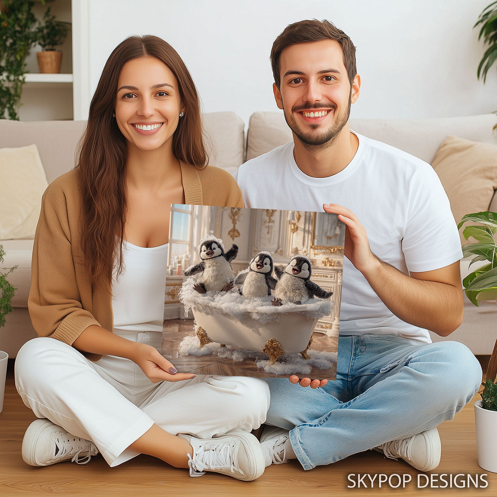 9.jpg Penguin Bubble Bath Art