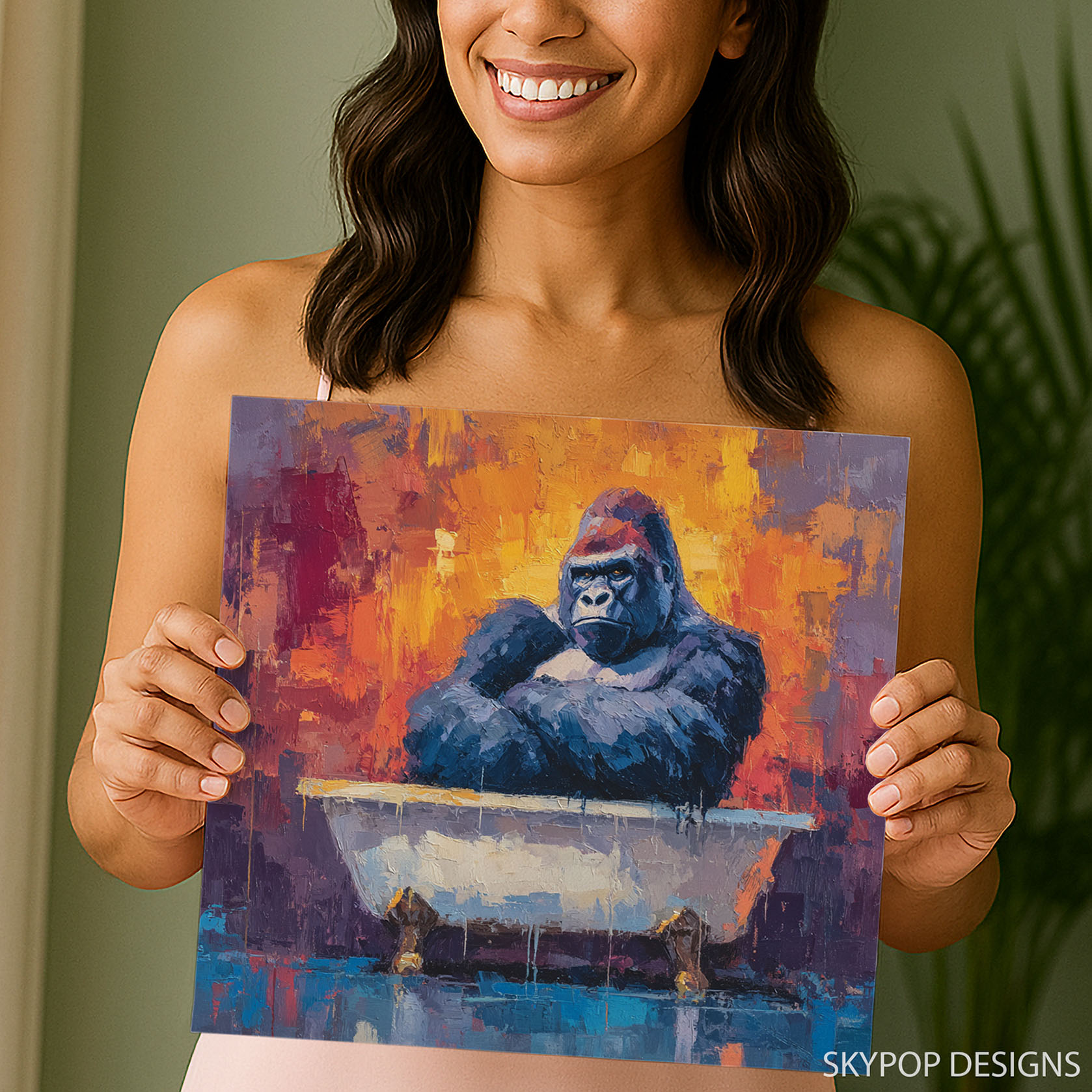 9.jpg Gorilla Bath Time Art