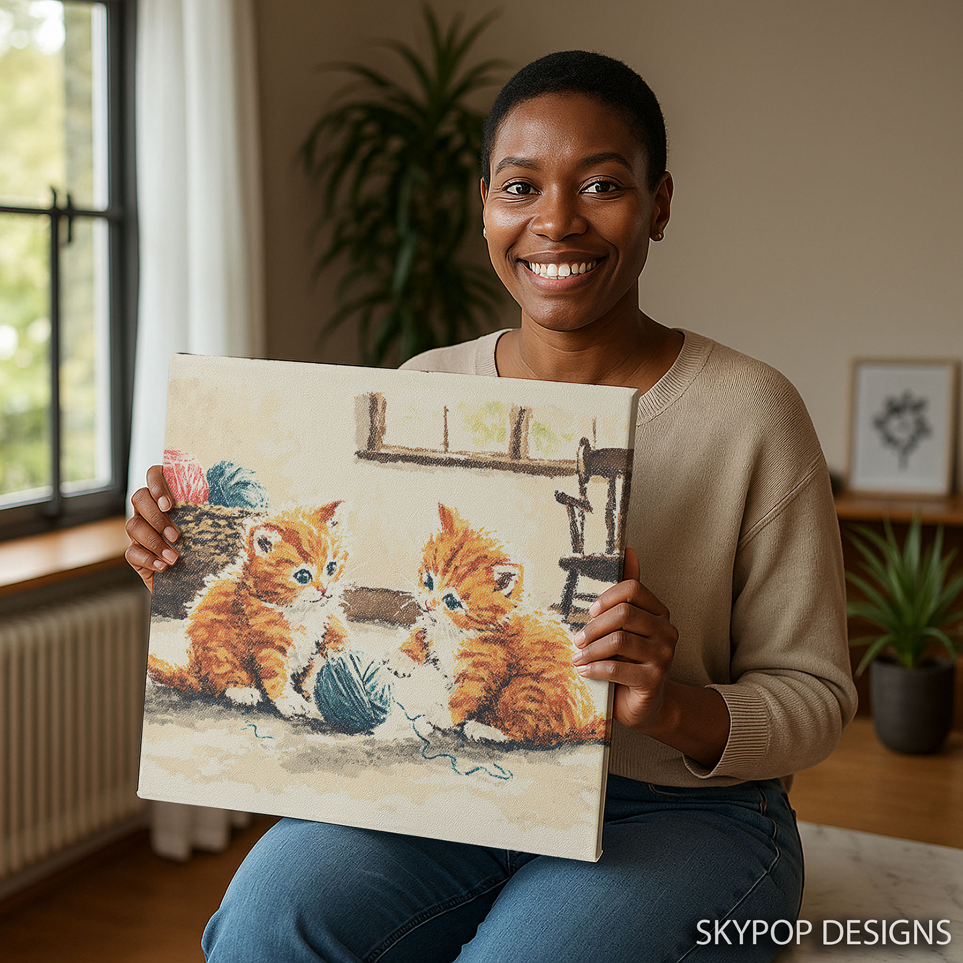 9.jpg Kitten Playing with Yarn Art