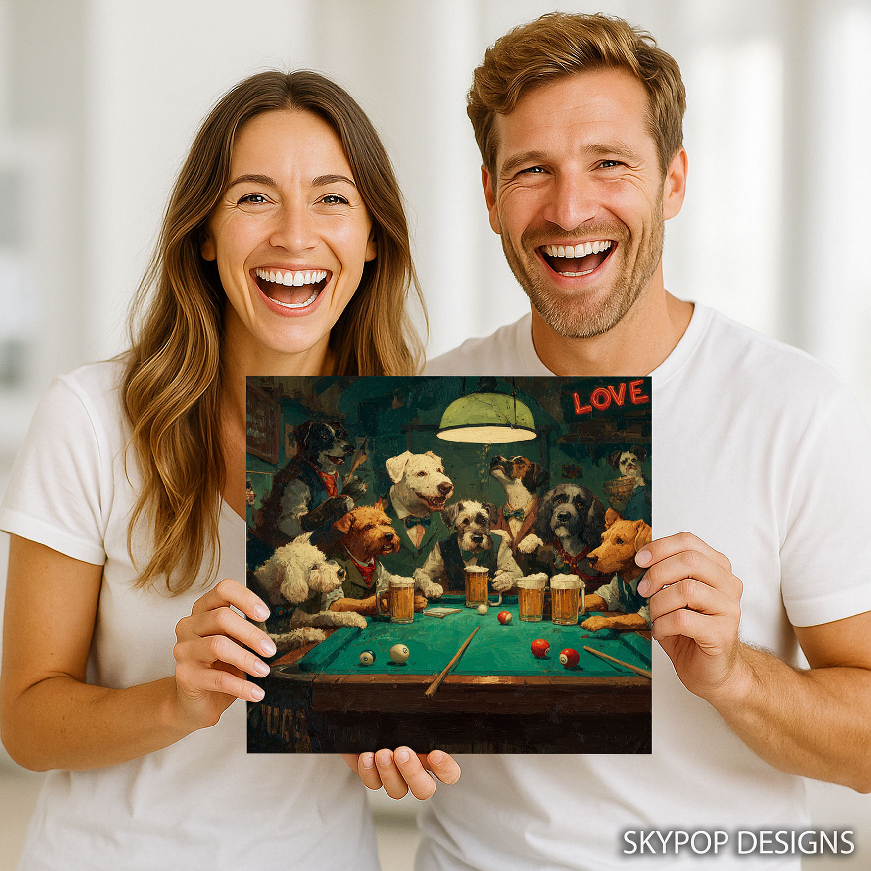 9.jpg Dog Playing Pool Art