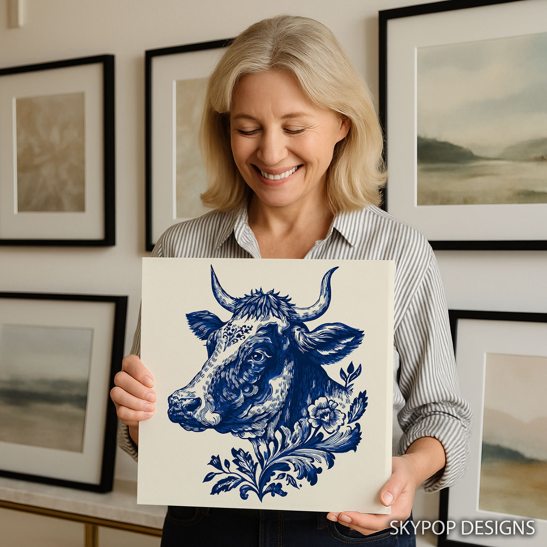 9.jpg Highland Cow Floral Art