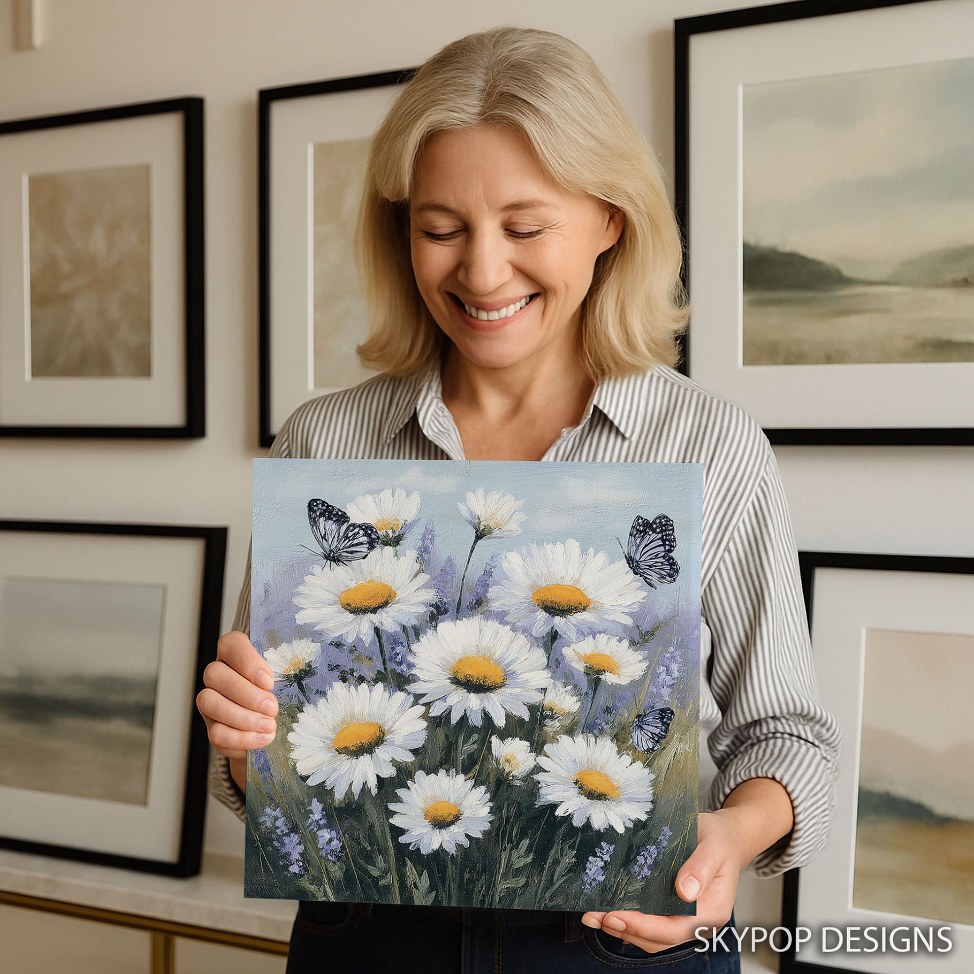 9.jpg Daisy Field Butterfly Art