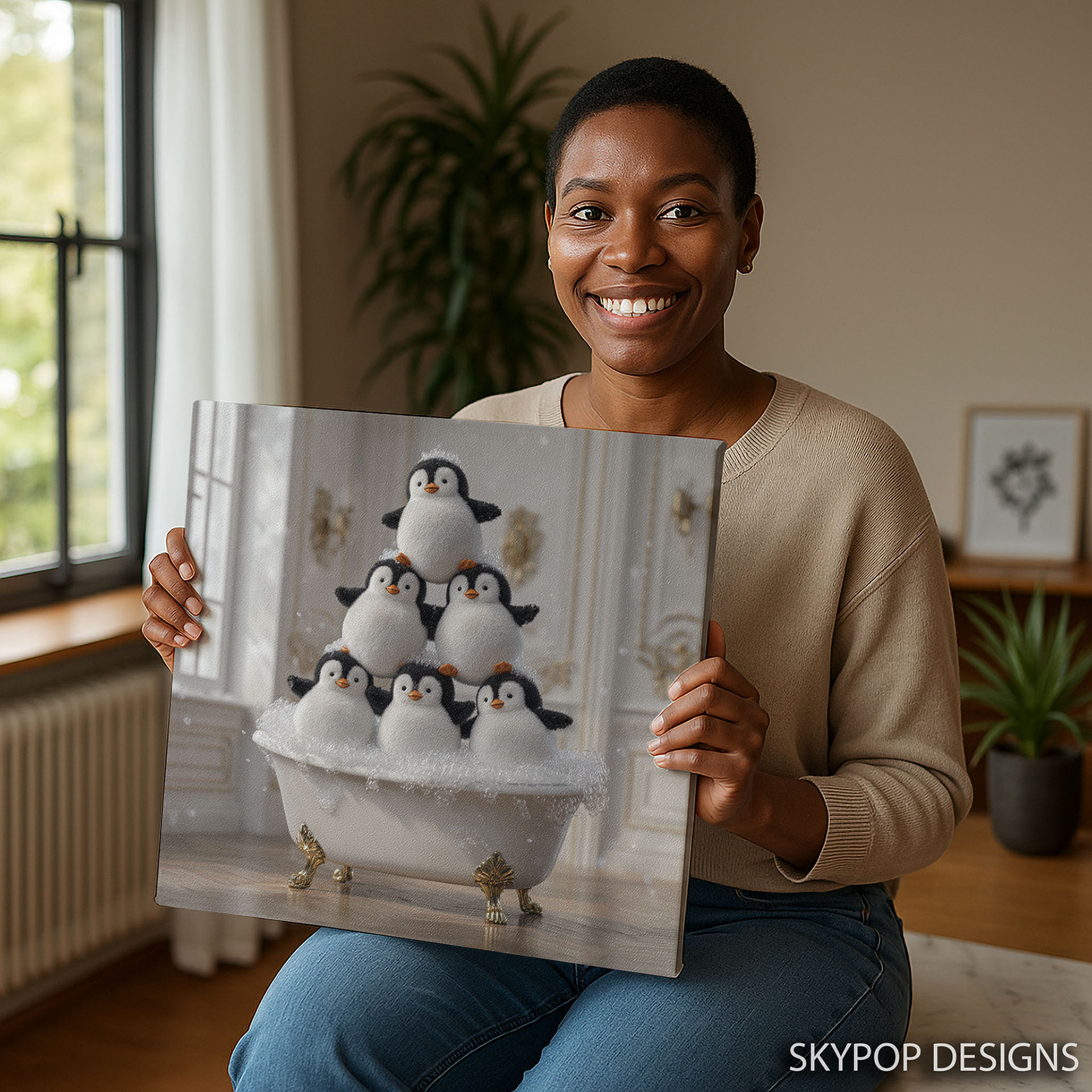 9.jpg Penguin Bubble Bath Art