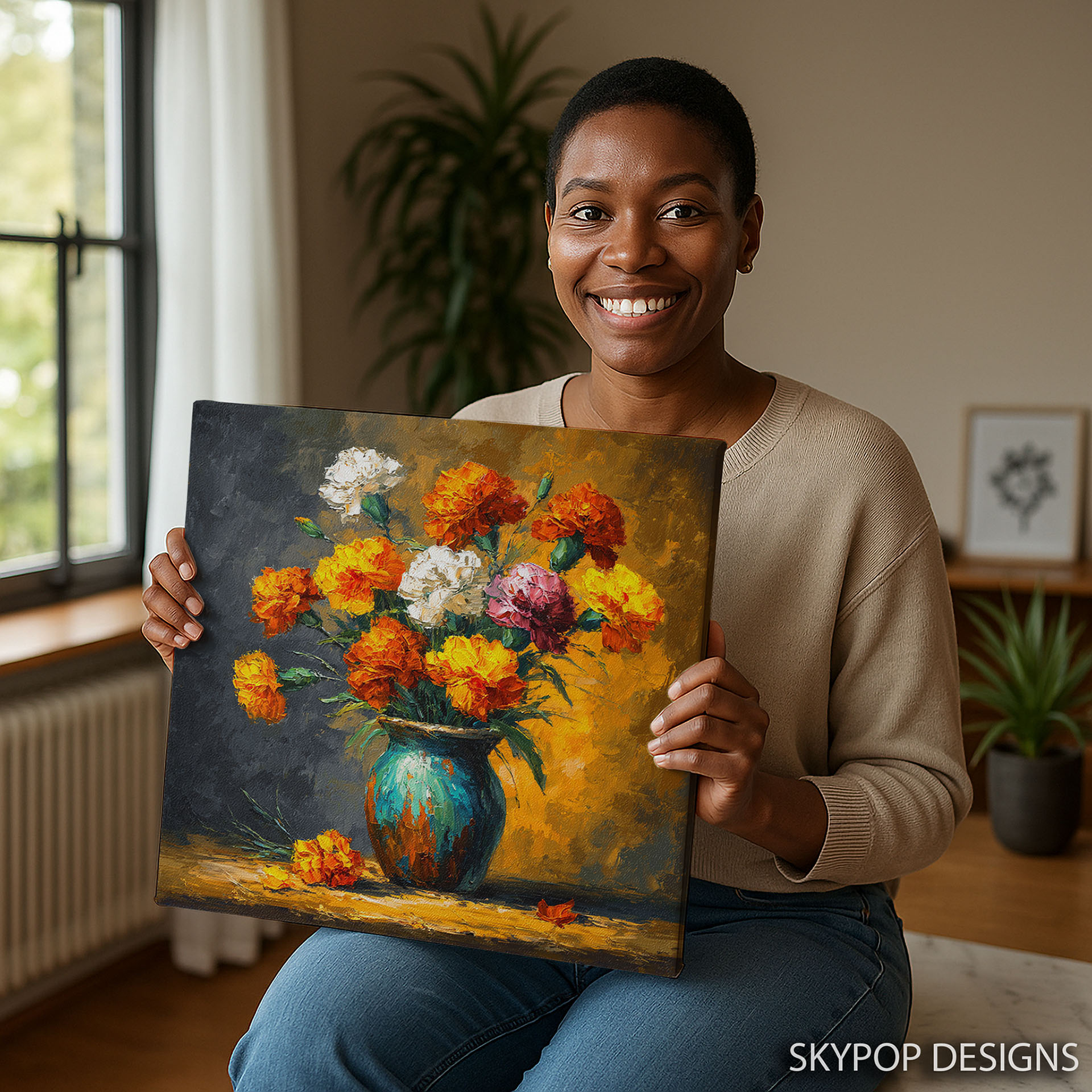 9.jpg Marigold Bouquet Art