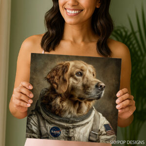 Golden Retriever Astronaut Art