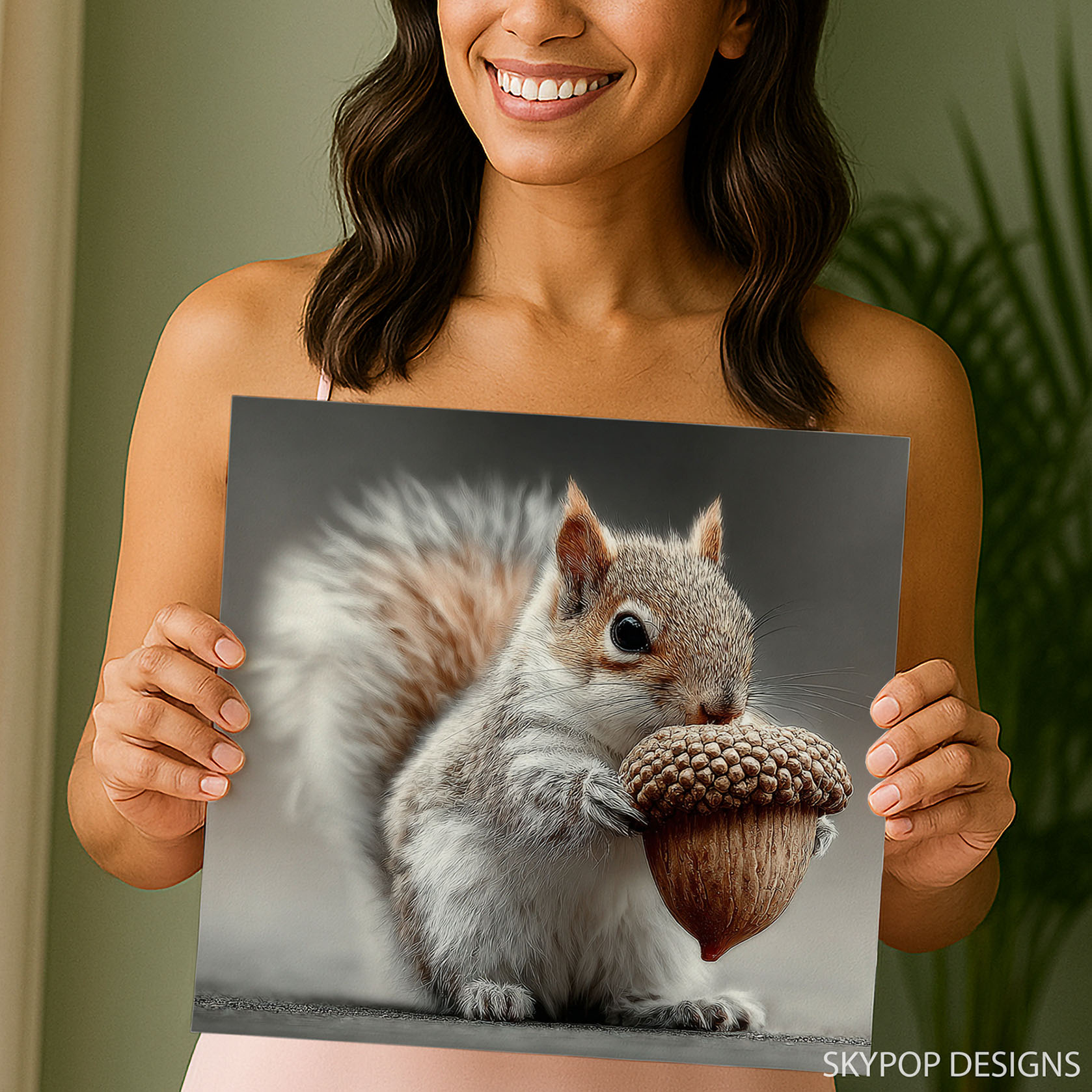 9.jpg Squirrel with Acorn Art