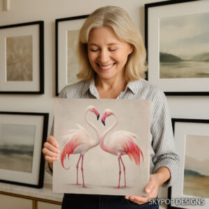 Flamingo Love Heart Art