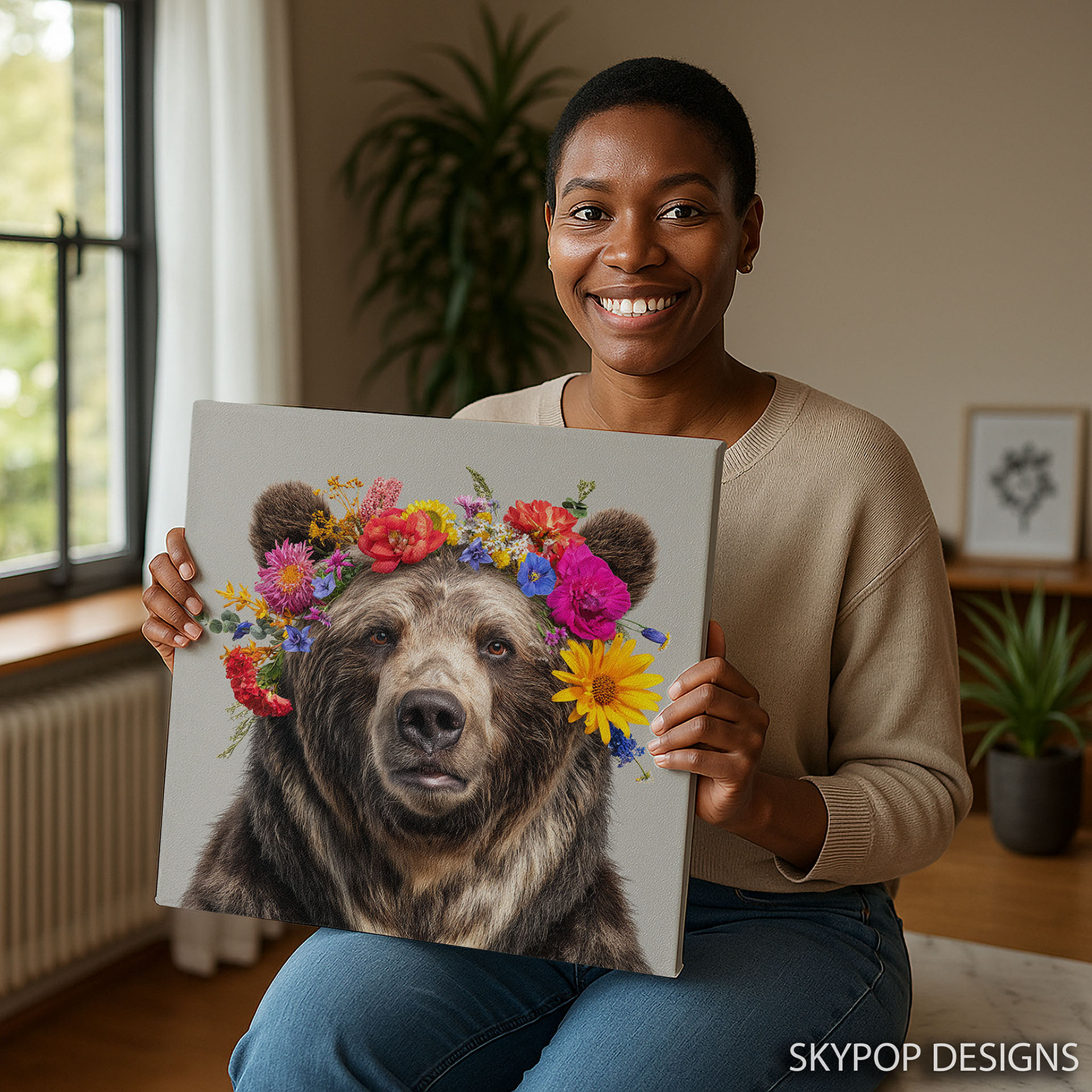 9.jpg Bear Flower Crown Art