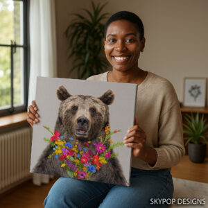 Bear With Flowers Art