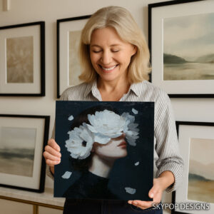 Peony Woman Portrait Art