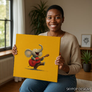 Elephant Rocking Guitar Art