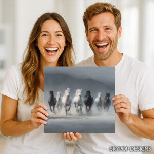 Horse Herd Gallop Art