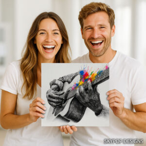 Guitar Riff Splatter Art