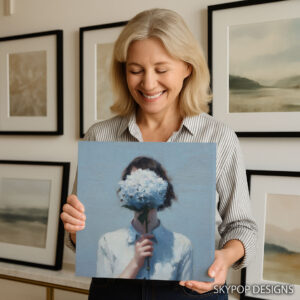 Woman Holding Hydrangea Art
